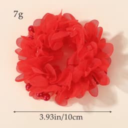 2Pcs Glirs Cute and Sweet Chiffon Flowers Headband Hair Accessories with Elastic Bands Colorful Beads Hair Bands Holiday Gifts