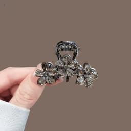 Exquisite Purple Rhinestone Flower Hair Clip High-end Women's Back of Head Half-tie Hair Grip Fashion Korean Hair Accessories
