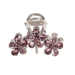 Exquisite Purple Rhinestone Flower Hair Clip High-end Women's Back of Head Half-tie Hair Grip Fashion Korean Hair Accessories