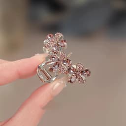 Exquisite Purple Rhinestone Flower Hair Clip High-end Women's Back of Head Half-tie Hair Grip Fashion Korean Hair Accessories