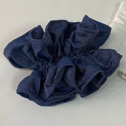 Solid Color Denim Women's Large Intestine Scrunchie Retro Minimalist Hair Flower Fashionable Daily Versatile Hair Accessories