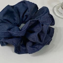 Solid Color Denim Women's Large Intestine Scrunchie Retro Minimalist Hair Flower Fashionable Daily Versatile Hair Accessories