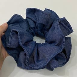 Solid Color Denim Women's Large Intestine Scrunchie Retro Minimalist Hair Flower Fashionable Daily Versatile Hair Accessories