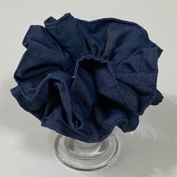 Solid Color Denim Women's Large Intestine Scrunchie Retro Minimalist Hair Flower Fashionable Daily Versatile Hair Accessories
