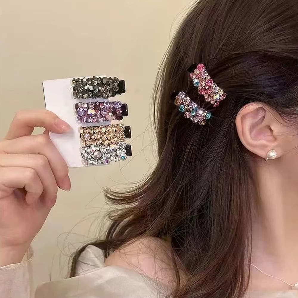 Exquisite Rhinestone Hair Clip Small Size Acetate Duckbill Hairpin For Women Girls Bangs Ponytail Holder Daily Headwear