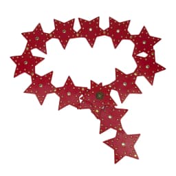 Western cowboy punk wide belt, retro street decoration Y2K Spice Girl five-pointed star patchwork belt, Encore red