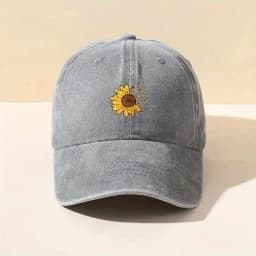 Sunflower printed baseball cap with adjustable retro washed soft top cap suitable for both men and women for outdoor leisure