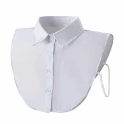 Women's Fashion Cotton Fake Collar Mens Unisex Formal Suit Half Shirt Style Fake Collar Removable Button Girls Detachable Collar