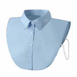 Women's Fashion Cotton Fake Collar Mens Unisex Formal Suit Half Shirt Style Fake Collar Removable Button Girls Detachable Collar