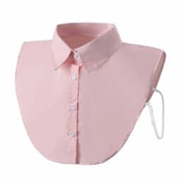 Women's Fashion Cotton Fake Collar Mens Unisex Formal Suit Half Shirt Style Fake Collar Removable Button Girls Detachable Collar