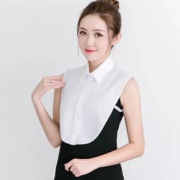 Women's Fashion Cotton Fake Collar Mens Unisex Formal Suit Half Shirt Style Fake Collar Removable Button Girls Detachable Collar