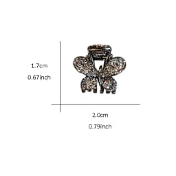 High-end Rhinestone Butterfly Hair Grab Exquisite Cute Mini Hair Claw Bangs Clip Princess Head Top Clip Women's Hair Accessories