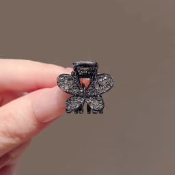 High-end Rhinestone Butterfly Hair Grab Exquisite Cute Mini Hair Claw Bangs Clip Princess Head Top Clip Women's Hair Accessories