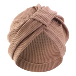 New Women's Cotton Thickened Waffle Square Knotted Turban Head Wrap Cancer Chemo Beanies Cap Headwear Cap Bonnet Hair Loss Hat