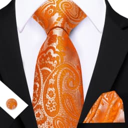 Mens Tie Yellow Golden Black Red Floral Ties Hanky Cufflinks Set Necktie Formal Wedding Dinner Party Gift