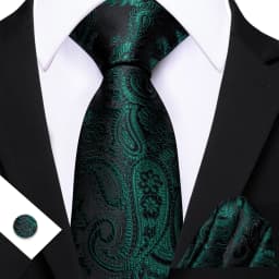 Mens Tie Yellow Golden Black Red Floral Ties Hanky Cufflinks Set Necktie Formal Wedding Dinner Party Gift