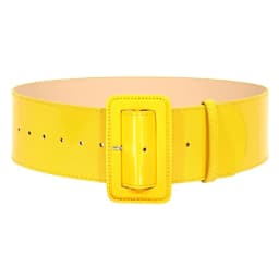7.5cm Wide Women Belt Super Decorative Simple All Match Yellow White Black Coat Down Jacket Waist Seal Bright PU Leather
