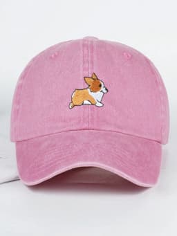 Cute corgi embroidered baseball cap for men and women outdoor travel hiking sunscreen hat leisure