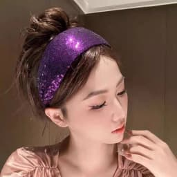 1Pcs Sequined Wide-Brimmed Headband Holiday Party Bronzing Sequined Hair Band Makeup Diademas Haar Accessoires Women