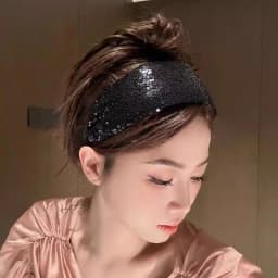 1Pcs Sequined Wide-Brimmed Headband Holiday Party Bronzing Sequined Hair Band Makeup Diademas Haar Accessoires Women