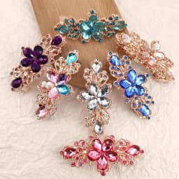 Crystal Floral Hairpin Girl Ladies Hairwear Jewelry For Women Rhinestone Alloy Hair Clip Party Barrettes