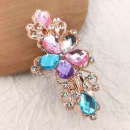 Crystal Floral Hairpin Girl Ladies Hairwear Jewelry For Women Rhinestone Alloy Hair Clip Party Barrettes