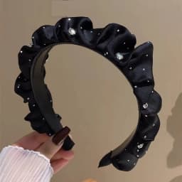 1pc women's satin black broken drill bit headband high skull top French headband headband hair accessory