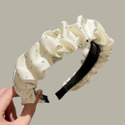 1pc women's satin black broken drill bit headband high skull top French headband headband hair accessory