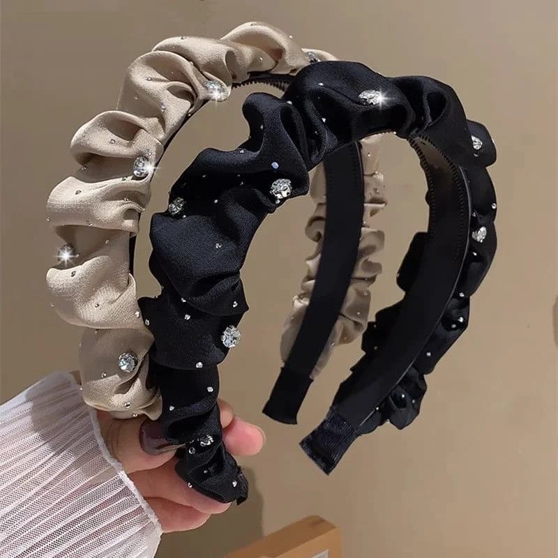 1pc women's satin black broken drill bit headband high skull top French headband headband hair accessory