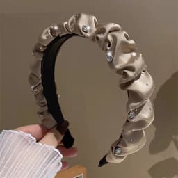 1pc women's satin black broken drill bit headband high skull top French headband headband hair accessory