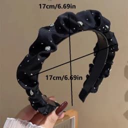 1pc women's satin black broken drill bit headband high skull top French headband headband hair accessory