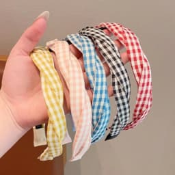 1PC Assorted Color Plaid Headbands, Twisted Pattern, Cute Hair Accessories for Women, Trendy Daily & Party Hair Decor