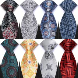 New Men's Classic Floral Tie 8cm Luxury Stripes Plaid Jacquard Necktie For Business Wedding Prom Daily Wear Accessory Gift