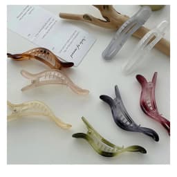 New Acrylic Matte Duckbill Hair Claws Barrettes Bow Solid Color Hair Clips Hair Accessories For Women Hairpin Ponytail Headwear