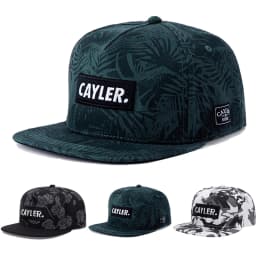 New Trendy CAYLER Leaf Rose Flat Edge Hat Men's Street Hip Hop Hat Women's Outdoor Cycling Sunshade Hat Adjustable Baseball Hat