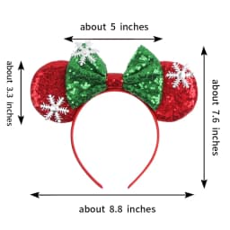 New Christmas Days Wheels Mouse Ear Headband Sequin Bows Girl Adult Kids DIY Party Cosplay Hair Accessories Princess Hairband
