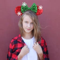 New Christmas Days Wheels Mouse Ear Headband Sequin Bows Girl Adult Kids DIY Party Cosplay Hair Accessories Princess Hairband