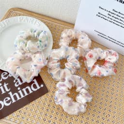 Fresh Style Floral Pleated Hair Bands High Elasticity Fashion Hair Scrunchies Suitable for Ponytail Versatile Hair Accessories