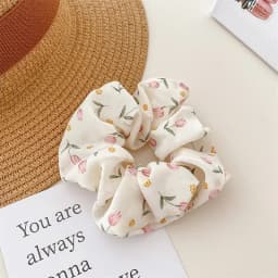 Fresh Style Floral Pleated Hair Bands High Elasticity Fashion Hair Scrunchies Suitable for Ponytail Versatile Hair Accessories