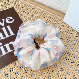 Fresh Style Floral Pleated Hair Bands High Elasticity Fashion Hair Scrunchies Suitable for Ponytail Versatile Hair Accessories