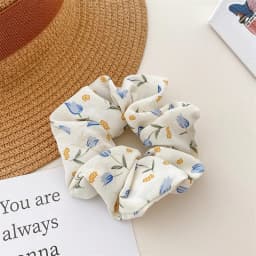 Fresh Style Floral Pleated Hair Bands High Elasticity Fashion Hair Scrunchies Suitable for Ponytail Versatile Hair Accessories