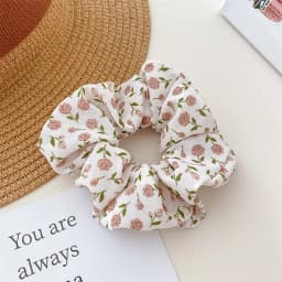 Fresh Style Floral Pleated Hair Bands High Elasticity Fashion Hair Scrunchies Suitable for Ponytail Versatile Hair Accessories