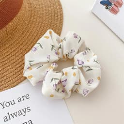 Fresh Style Floral Pleated Hair Bands High Elasticity Fashion Hair Scrunchies Suitable for Ponytail Versatile Hair Accessories