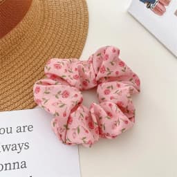 Fresh Style Floral Pleated Hair Bands High Elasticity Fashion Hair Scrunchies Suitable for Ponytail Versatile Hair Accessories