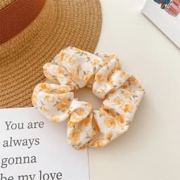 Fresh Style Floral Pleated Hair Bands High Elasticity Fashion Hair Scrunchies Suitable for Ponytail Versatile Hair Accessories