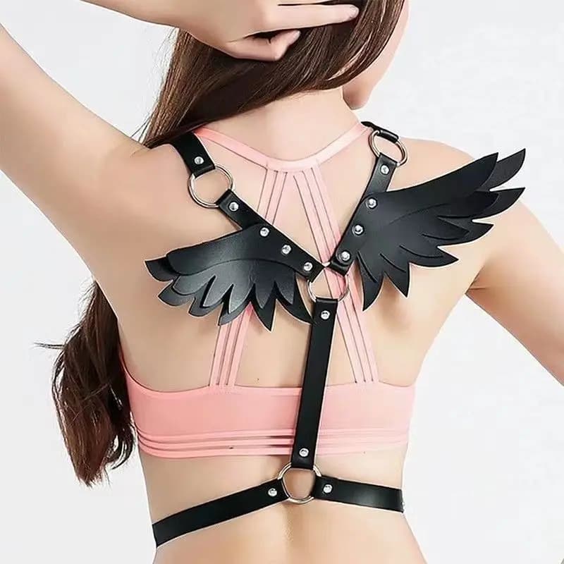 Subculture Wings Waist Chain - Niche Halloween Corset Decoration, Adjustable & Unique Lolita Dark Gothic Lolita Suspenders