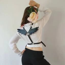 Subculture Wings Waist Chain - Niche Halloween Corset Decoration, Adjustable & Unique Lolita Dark Gothic Lolita Suspenders