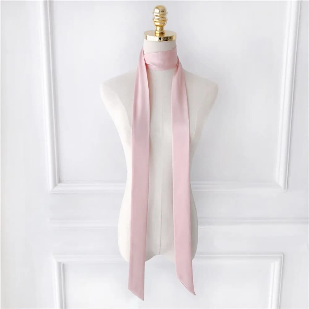 Casual Long Hair Scarf Headband Solid Color Neck Scarf Favor Silk Elegant Ribbon Party Scrunchies