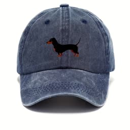 Retro dachshund baseball cap for both men and women, adjustable and cute cartoon design suitable for sports and casual wear