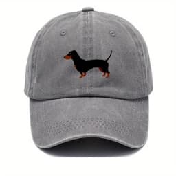 Retro dachshund baseball cap for both men and women, adjustable and cute cartoon design suitable for sports and casual wear